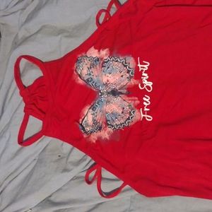 Red butterfly tank